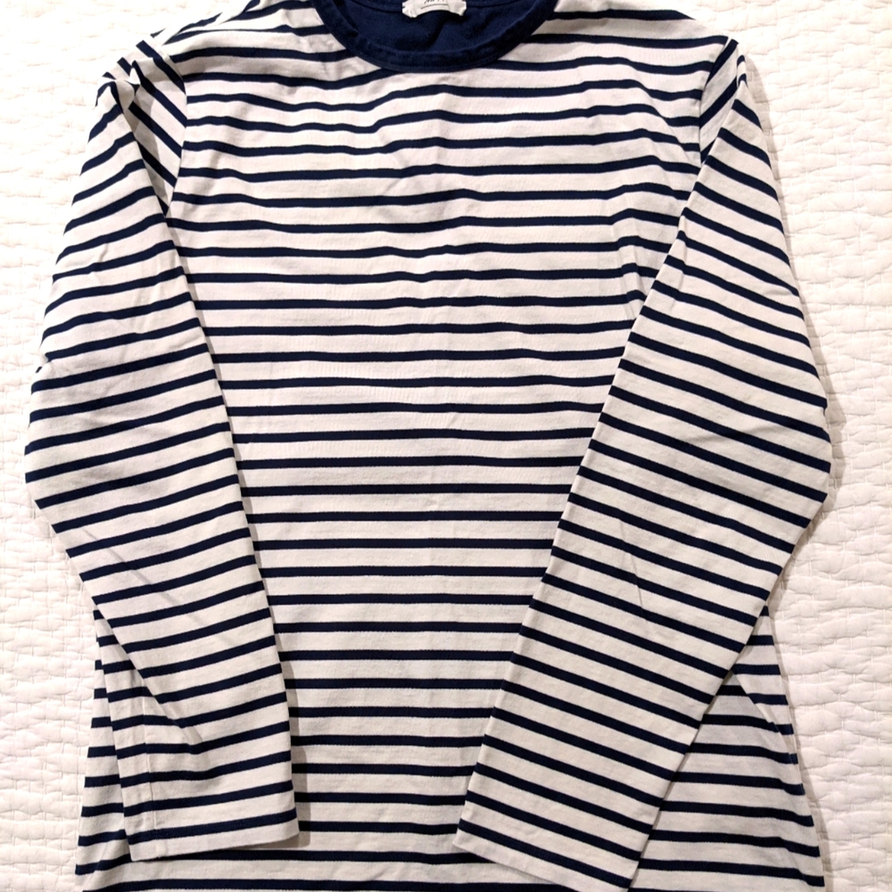 Men's Mr. P Navy Striped Shirt